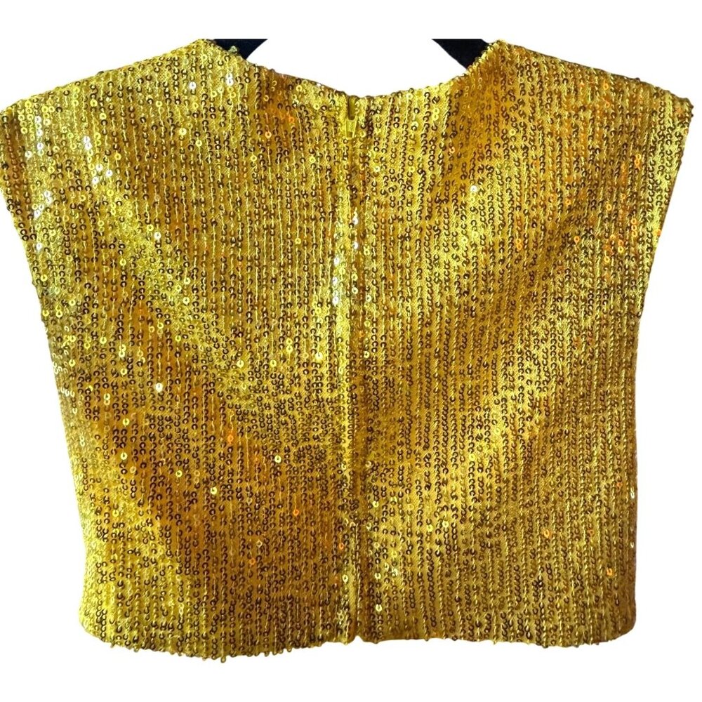 Mac Duggal Marigold Sequin Twist Front Cutout Midi Dress Size 2 New With Tags - Picture 14 of 16